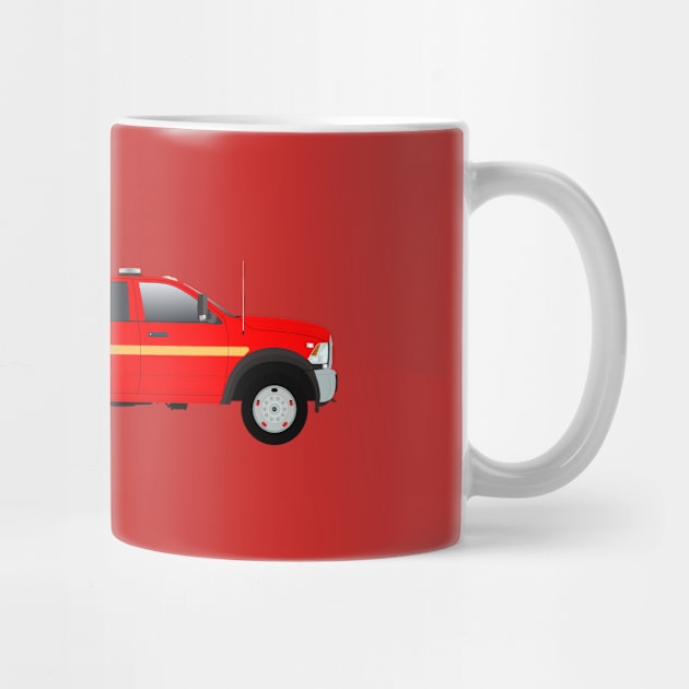 Quick Attack Fire Truck (red with yellow stripe) by BassFishin